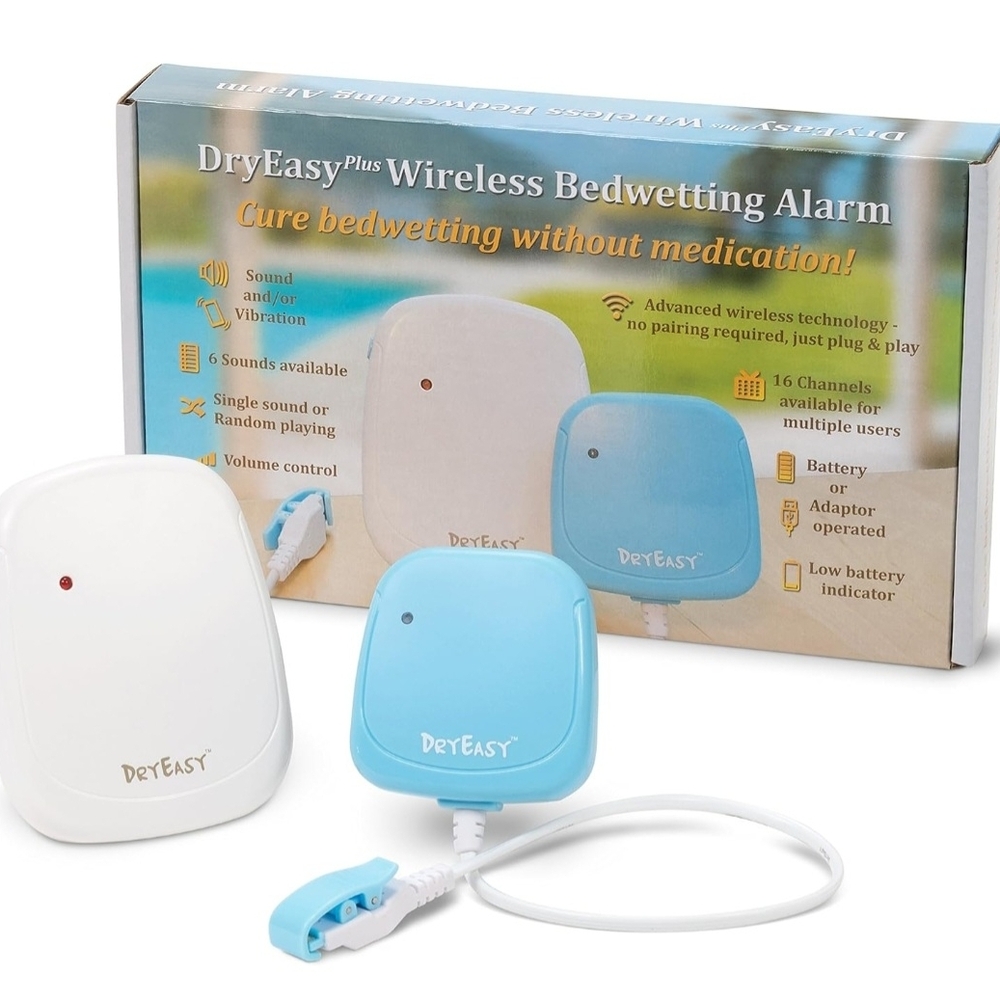 DryEasy Wireless Bedwetting Alarm in White and Blue